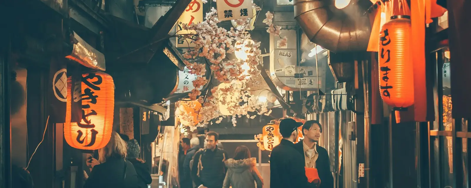Lantern-lit Omoide Yokocho izakaya alley in Shinjuku