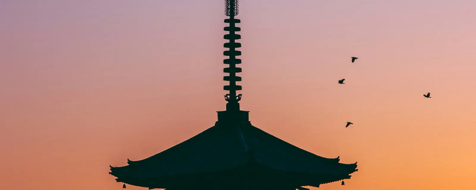 Silhouette of Yasaka Pagoda against a Kyoto sunset